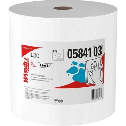 GeneralClean L30 Fabric Cleaning Wipers, 13.3" x 12.4", White, 875 Sheets/Roll, 875 Wipers/Box (5841)<WypAll Hot