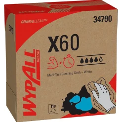GeneralClean X60 Fabric Cleaning Wipers, 16.8" x 9.1", White, 118 Wipers/Box, 10/Carton (34790)<WypAll Sale