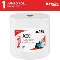 GeneralClean X60 Nylon Cleaning Wipers, 13.4" x 12.5", White, 1100 Sheets/Roll, 1100 Wipers/Box (34955)<WypAll Best