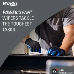 PowerClean L40 Cellulose Cleaning Wipers, 9.8
