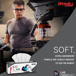 PowerClean L40 Cellulose Cleaning Wipers, 9.8