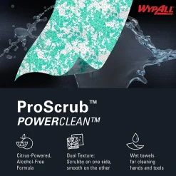 PowerClean ProScrub Fabric Cleaning Wipers, 12
