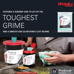 PowerClean ProScrub Fabric Cleaning Wipers, 9.5