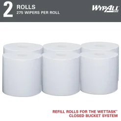 PowerClean WetTask Fabric Cleaning Wipers, 15" x 9", White, 275 Sheets/Roll, 2/Carton (06006)<WypAll Outlet