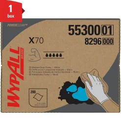 PowerClean X70 Cloths, 11.1" x 16.8", White, 200 Sheets/Box (55300)<WypAll Outlet
