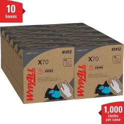 PowerClean X70 Cloths, 8.34" x 16.8", Blue, 100 Sheets/Box, 10 Boxes/Carton (41412)<WypAll Hot