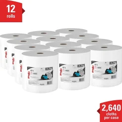 PowerClean X70 Cloths, 9.75" x 13", White, 220 Sheets/Roll, 3 Rolls/Carton (83571)<WypAll Clearance