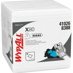 PowerClean X80 Nylon Cleaning Wipers, 12" x 12.5", White, 50 Wipers/Box, 4/Carton (41026)<WypAll Discount
