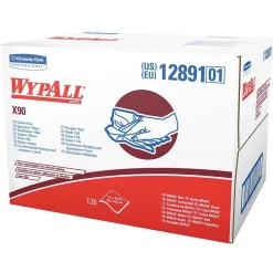X90 Cleaning Cloths, 16.8" x 11.1", Blue and Denim, 0.33 lbs., 136 Cloths/Pack (12891)<WypAll New