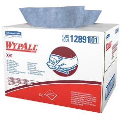 X90 Cleaning Cloths, 16.8" x 11.1", Blue and Denim, 0.33 lbs., 136 Cloths/Pack (12891)<WypAll New