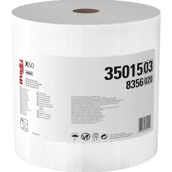 X50 Polyester Cleaning Wipers, 13.4" x 9.8", White, 1100 Sheets/Roll (35015)<WypAll Clearance