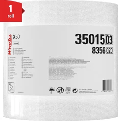 X50 Polyester Cleaning Wipers, 13.4" x 9.8", White, 1100 Sheets/Roll (35015)<WypAll Clearance