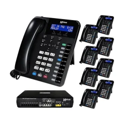 XBLUE X16 Plus 6-Line Corded Conference Telephone System Bundle, Black (X16plus-XD10-4x9)