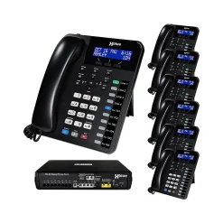 XBLUE X16 Plus 6-Line Corded Conference Telephone Bundle, Black (X16plus-XD10-4x7)