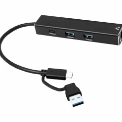 4XEM 3-Port USB-C and A with 2.5Gbps Ethernet Hub, Black (4XUSBCAHUB2A1CTAA)