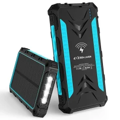 USB Wireless Charger for Most Smartphones, 20000mAh, Blue (4XSOLARPWRBL)<4XEM Best