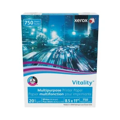 Multipurpose Paper*Xerox Vitality 8.5" x 11" Multipurpose Paper, 20 lbs., 92 Brightness, 750 Sheets/Ream (3R20195)