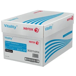 Large Quantity Paper*Xerox Vitality 8.5" x 11" Premium Multipurpose Paper, 24 lbs., 97 Brightness, 4000 Sheets/Carton (1001)