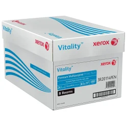 Large Quantity Paper*Xerox Vitality 8.5" x 11" Premium Multipurpose Paper, 24 lbs., 97 Brightness, 4000 Sheets/Carton (1001)