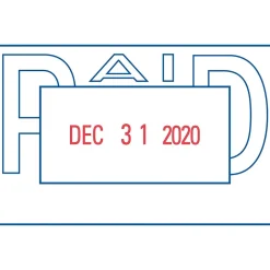 Stamps & Stamp Pads|Xstamper Versadater, "Paid", Blue/Red Inks (036045)