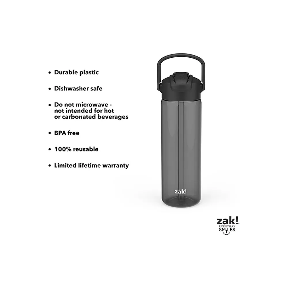 Zak! Liberty Plastic Water Bottle, 24 oz., Ebony (0015-X280)