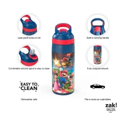 Zak! Mario Movie Polypropylene Water Bottle, 25 oz. (MARG-W030)
