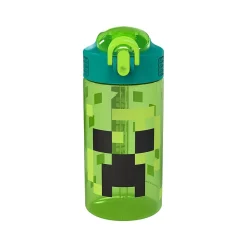 Zak! Minecraft Meadow Polypropylene Water Bottle, 16 oz., Green/Black (MICR-T120)