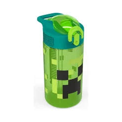 Zak! Minecraft Meadow Polypropylene Water Bottle, 16 oz., Green/Black (MICR-T120)