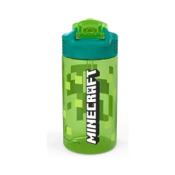 Zak! Minecraft Meadow Polypropylene Water Bottle, 16 oz., Green/Black (MICR-T120)