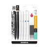 Pens|Zebra bLen Retractable Gel Pens, Medium Point, 0.7mm, Assorted Ink, 6/Pack (49501)