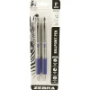 Pens|Zebra F-402 Retractable Ballpoint Pen, Fine Point, 0.7mm, Blue Ink, 2 Pack (29222)