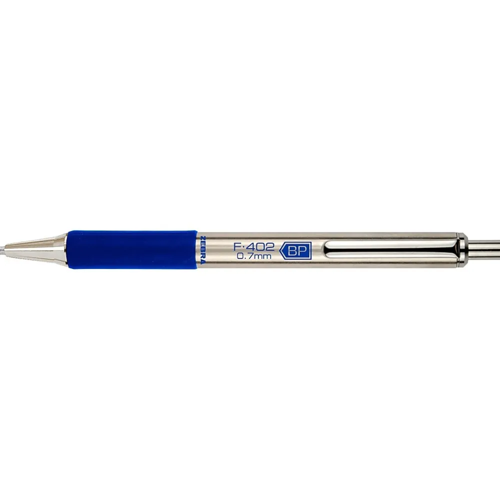 Pens|Zebra F-402 Retractable Ballpoint Pen, Fine Point, 0.7mm, Blue Ink, 2 Pack (29222)