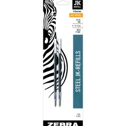 Pens|Zebra JK-Refill Gel-Ink Pen Refills, Medium Tip, Blue Ink, 2/Pack (88122)
