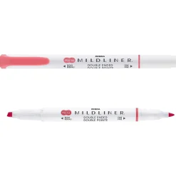 Highlighters|Zebra MILDLINER Double-Ended Creative Highlighter, Chisel/Bullet Tip, Red, 6/Pack (78130R)