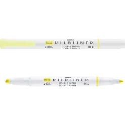 Highlighters|Zebra MILDLINER Double-Ended Creative Highlighter, Chisel/Bullet Tip, Yellow, 6/Pack (78150R)
