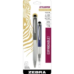 Pens|Zebra Retractable Ballpoint Pen, Medium Point, 1.0mm, Black Ink, 2 Pack (33602)
