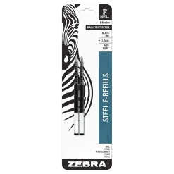Pens|Zebra Steel Ballpoint Ballpoint Pen Refill, Medium Point, Black Ink, 2 Pack (85412)