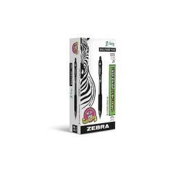 Pens|Zebra Z-Grip Retractable Ballpoint Pen, Medium Point, 1.0mm, Black Ink, Dozen (22210)